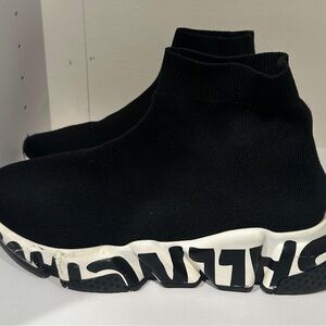 Balenciaga Womens Black Sock Sneakers
